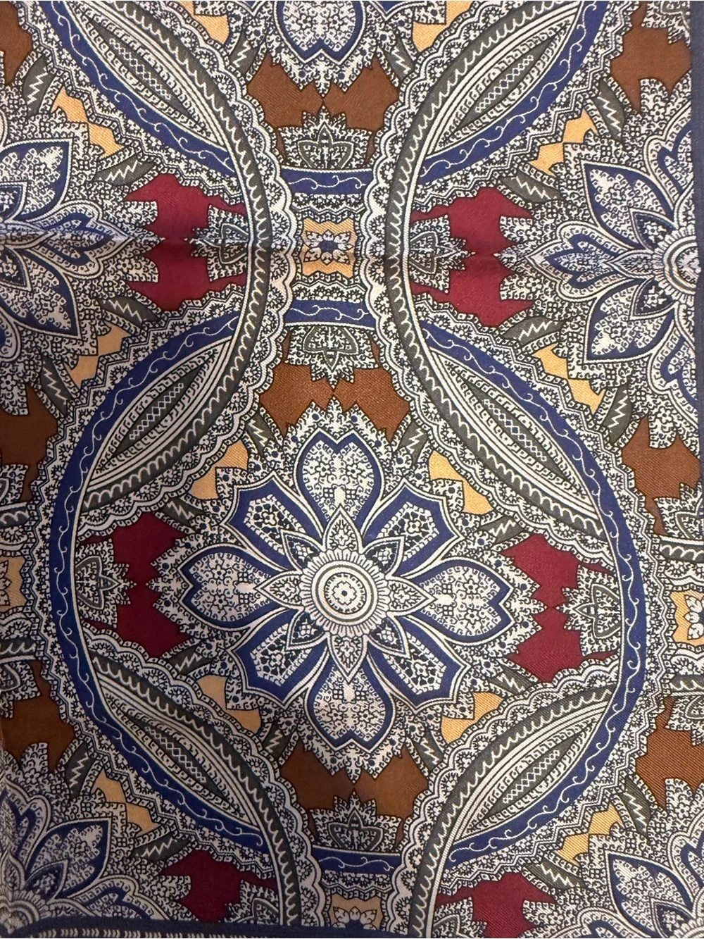Paisley Print Neck Scarf in Red, Blue & Gold